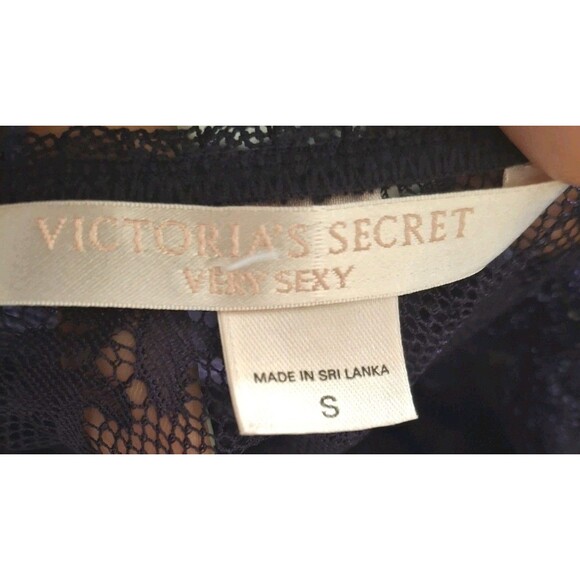 Vintage Victoria's Secret Slip Dress Small Purple Lace Mesh Sheer Babydoll Y2K - Picture 4 of 8